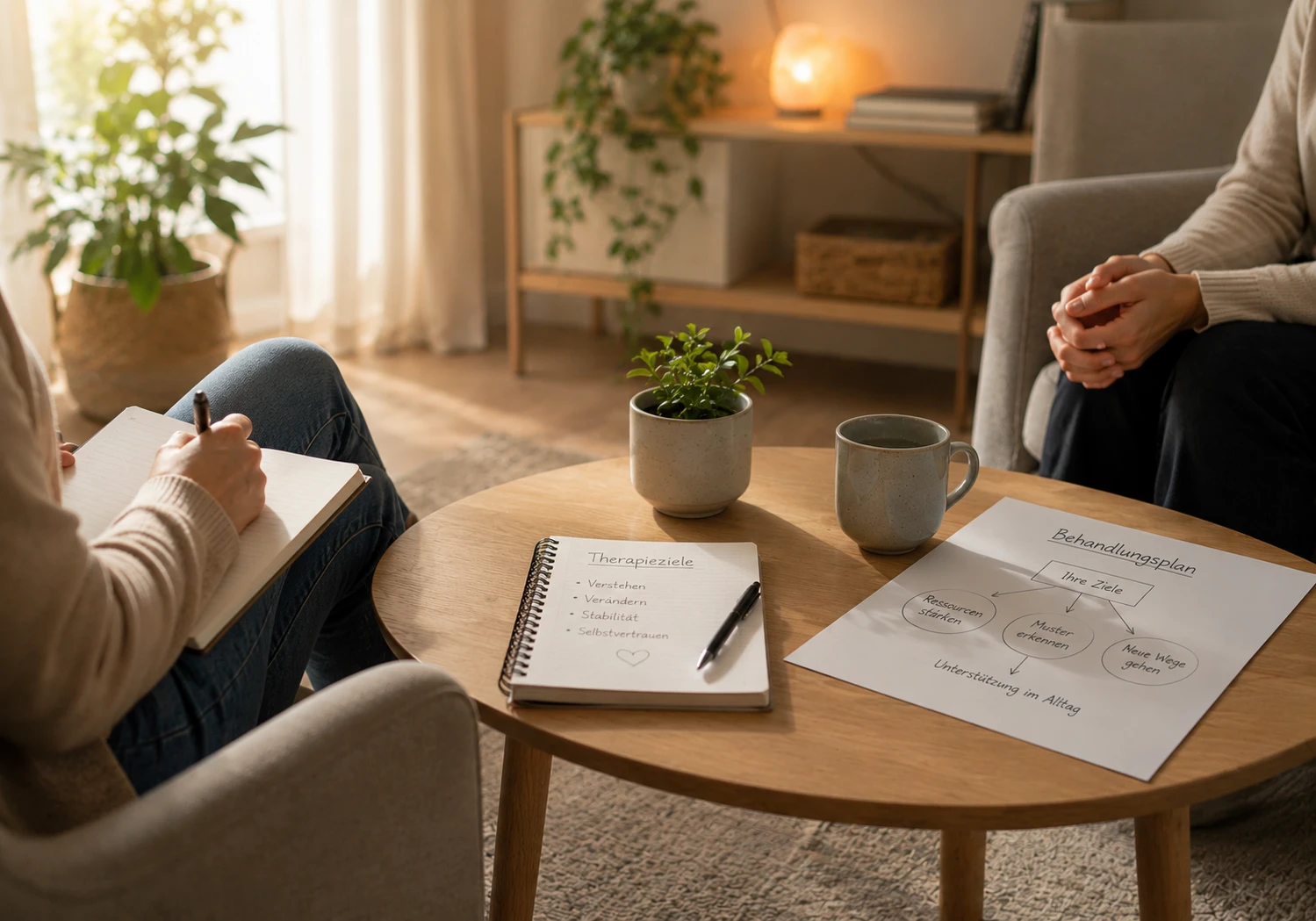 Wir definieren konkrete Therapieziele und erstellen einen Behandlungsplan.